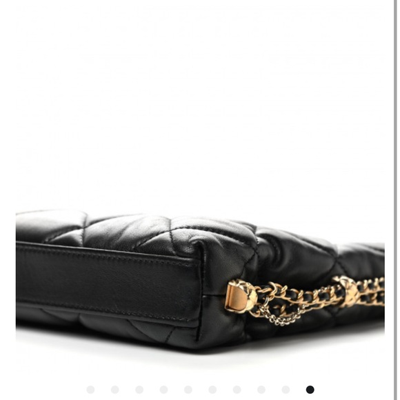 Chanel Lambskin Quilted Crush on Chains Hobo Black - Picture 9 of 9